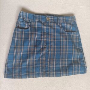 Forever 21 Blue and Tan Plaid Skirt Sz M